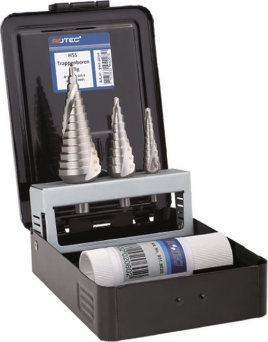 3-dlg. set trappenboren type '425' in ABS-cassette