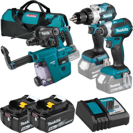 Makita DLX3154TX1 Accu Combiset 3-delig 18V 5.0Ah in Tas