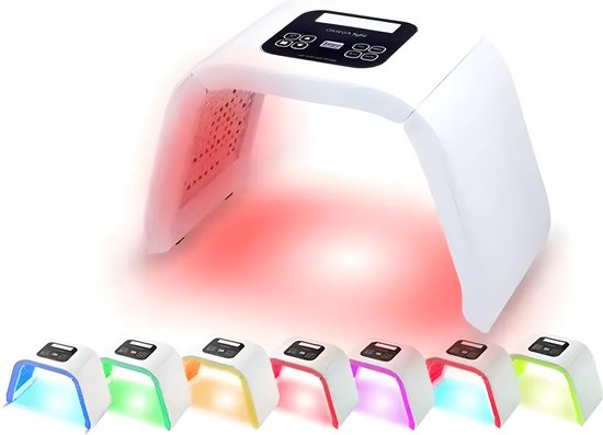 AuraSkin LED Lichttherapie Gezichtsmasker - 7 LED Lichttherapieën - Huidverzorging - Acneverzorging - Anti Aging