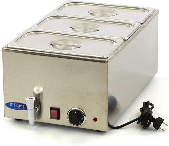 Bain Marie - met Tapkraan - incl. 3x 1/3 GN-Set - Elektrisch