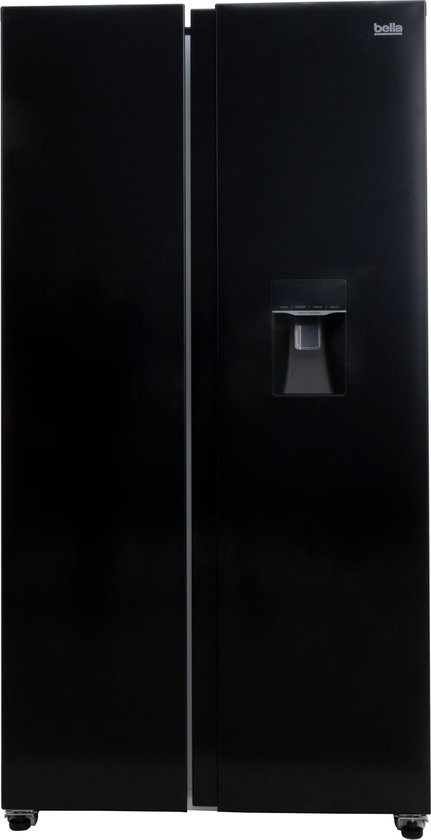 Bella BSBS-455.1WBE - Amerikaanse koelkast - Waterdispenser - Display - No Frost - 439 Liter - Zwart