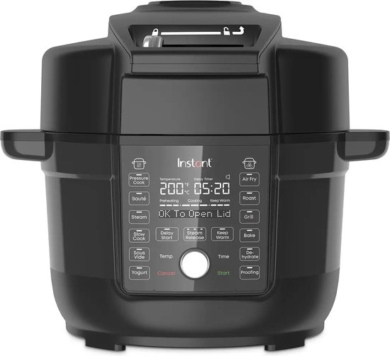 Instant Pot 6,2L Duo Crisp Ultimate airfryer + multicooker | één deksel voor alle programma's waaronder drukkoken en airfryen