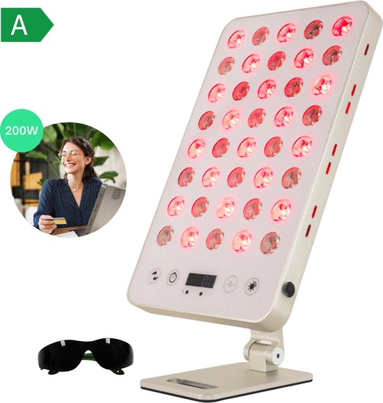 VELOTT - Infraroodlamp 200W - Timer - Infraroodtherapie - Lichttherapie - Rood licht - Warmtelamp - Verstelbaar - Pijnverlichting - Collageen Lamp