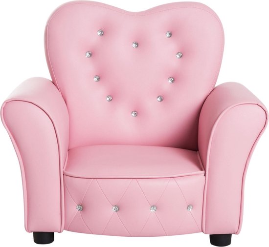 Kindersofa prinses mini Roze - Kinder Fauteuil