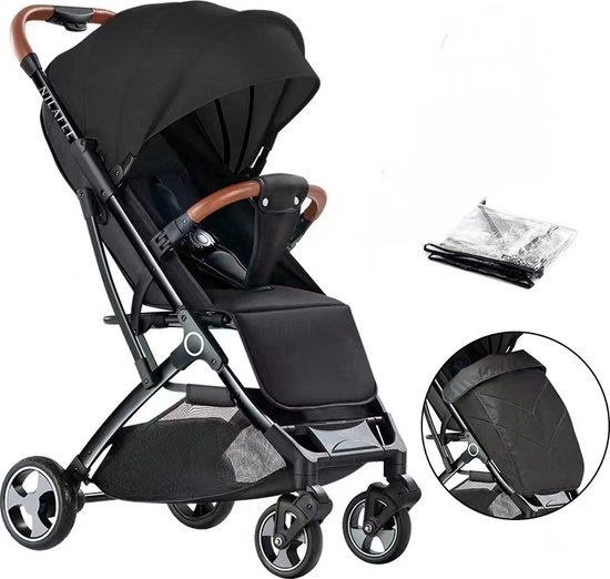 NilaFee - Buggy Luxe - Tot 25 kg - Plooibuggy - Kinderwagen - Compact - Inklapbaar - Zwart