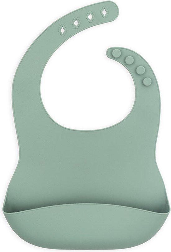 Jollein - Slab (Ash Green) - Siliconen - Slabbetjes Baby - 26 cm