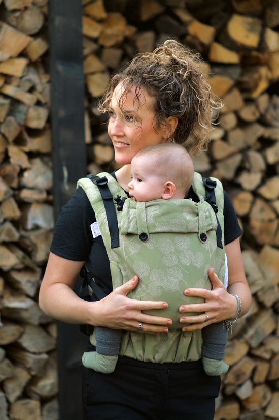 Pure Baby Love - draagzak - Click & Go - leaves jasmine green - mt 50-86