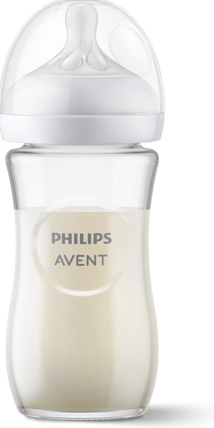 Philips Avent Natural Response Fles - 1 Fles - 240 ml - 1+ maanden - Snelheid 3-speen - Glas - SCY933/01
