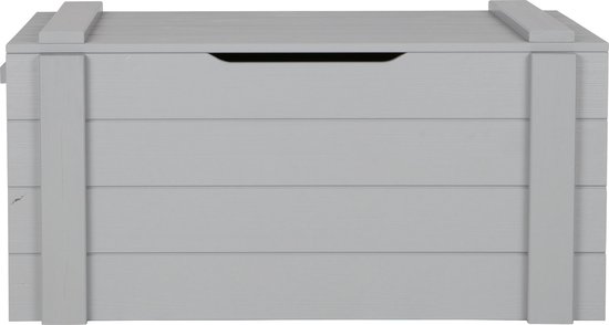 WOOOD Dennis Speelgoedkist - Grenen Geborsteld - Betongrijs - 42x90x42