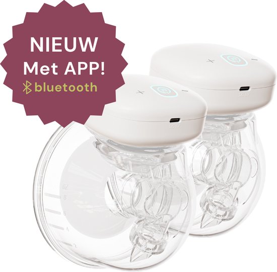 Youha® Dubbele draadloze borstkolven + App - Maat 24mm in verpakking - Hands Free - Draadloos - Draagbare Borstkolf - BPA-vrij - Oplaadbaar - Comfort Borstvoeding - Moedermelk - Borstvoeding - Handmatig en met app bedienbaar - Gen 1 - 2x 240ML cups