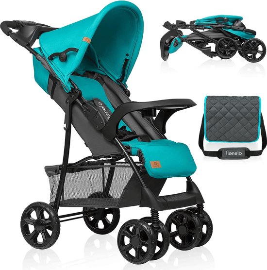 Lichtgewicht Buggy tot 15 kg, Kinderwagen van ca. 6 maanden tot ca. 3 jaar, Wandelwagen met 5-punts Veiligheidsgordels, Rugleuningverstelling tot Ligpositite, Snel Opvouwsysteem