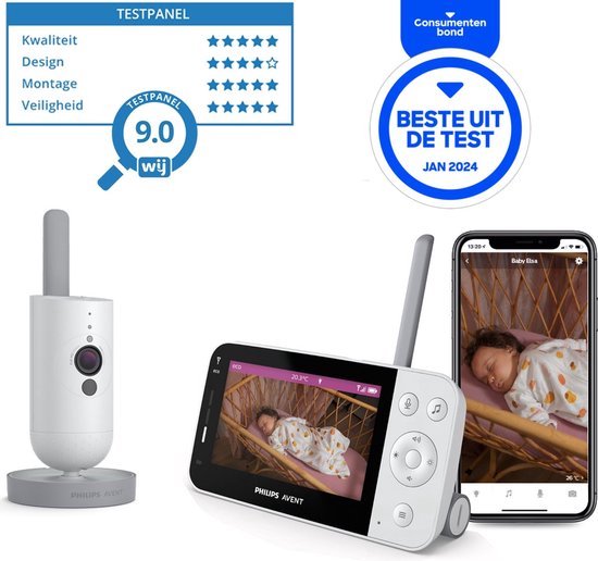 Philips Avent - Beeldbabyfoon Dual Connected - SCD921/26 - Beeldbabyfoon met app
