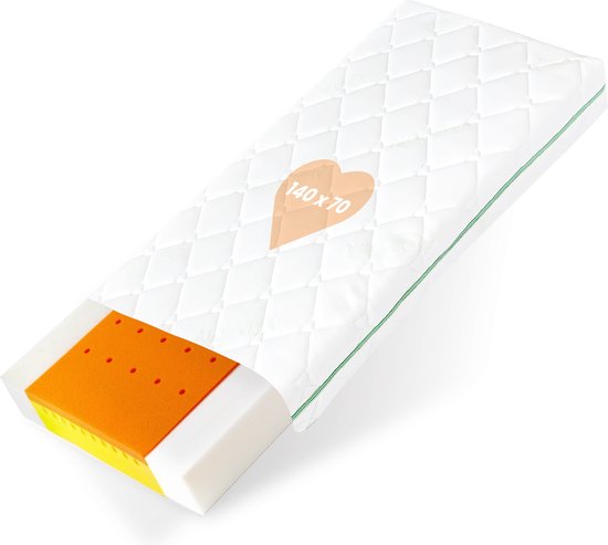 BestCare - EU-product, Thermoelastic Visco Baby Plus - en Junior-matras, met Memory Foam voor beter slaapcomfort, Afmeting: Visco Baby 140x70 cm, Hoogte 12cm