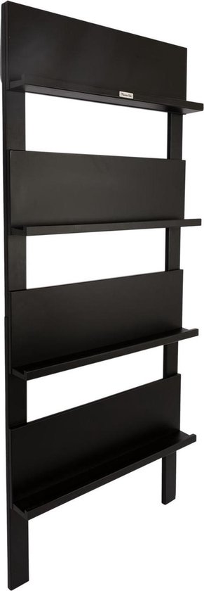 MaximaVida wandrek Jamie zwart- boekenrek- tijdschriftenrek- 180 x 80 cm