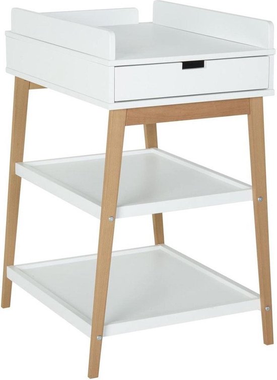 Quax Luiertafel Met Lade Hip White/Naturel