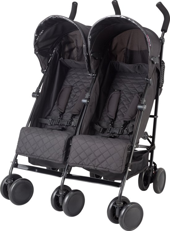 X Adventure Duo Buggy / Tweeling Buggy / Dubbele Buggy – Lichtgewicht & Verstelbare Rugleuning - Zwart