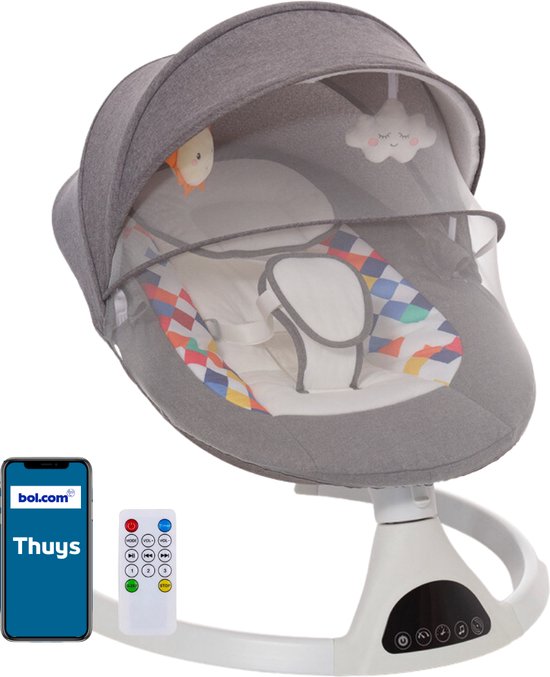 Thuys - Schommelstoel Baby - Baby Swing - Elektrische Schommelstoel - Grijs