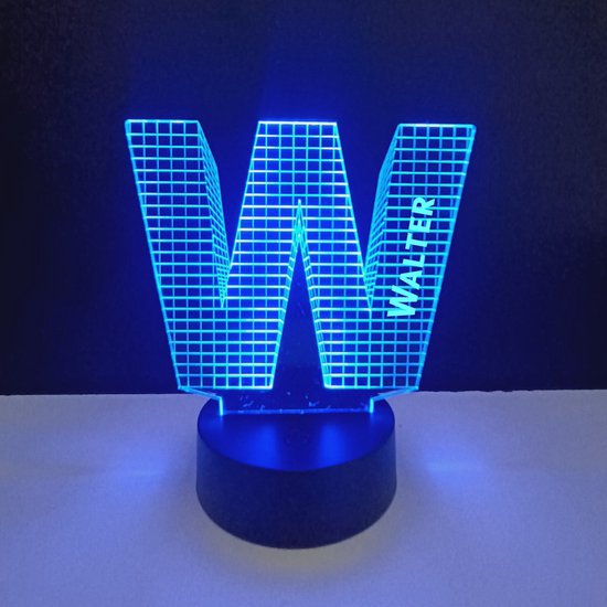 3D LED Lamp - Letter Met Naam - Walter