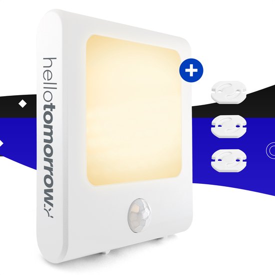 Nachtlampje Stopcontact met Bewegingssensor voor Kinderen & Volwassenen - Babykamer - Warm Wit - 1 Stuk