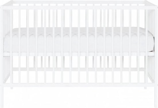 Puck Ledikant Raw Beuken Mat Wit 60x120 cm