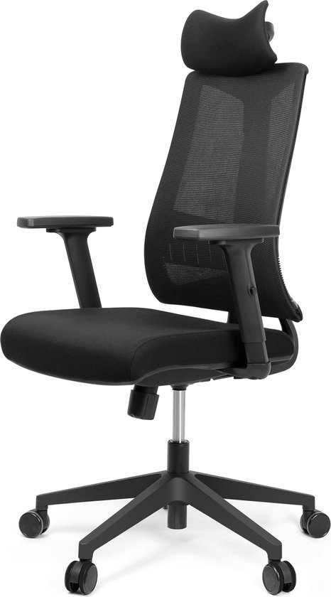 Ergonomische Bureaustoel - Bureaustoelen voor volwassenen - Office Chair Ergonomisch - Zitdiepte verstelbaar - Basis van aluminiumlegering - Maximale belasting 150KG - Grijs