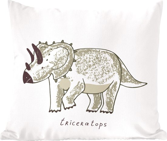 Sierkussens - Kussentjes Woonkamer - 45x45 cm - Kinderkamer - Triceratops - Dinosaurus - Jongens - Meisjes - Kids