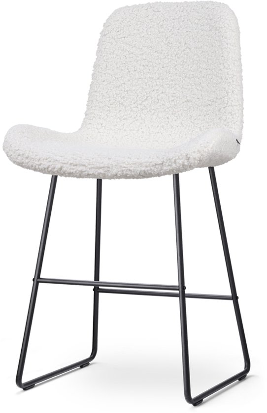 Nolon Nino-Fé barkruk teddy gebroken wit - zwart onderstel - 65 cm