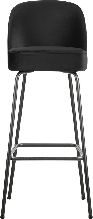 BePureHome Vogue Barstoel - Velvet - Zwart - 103x50x55