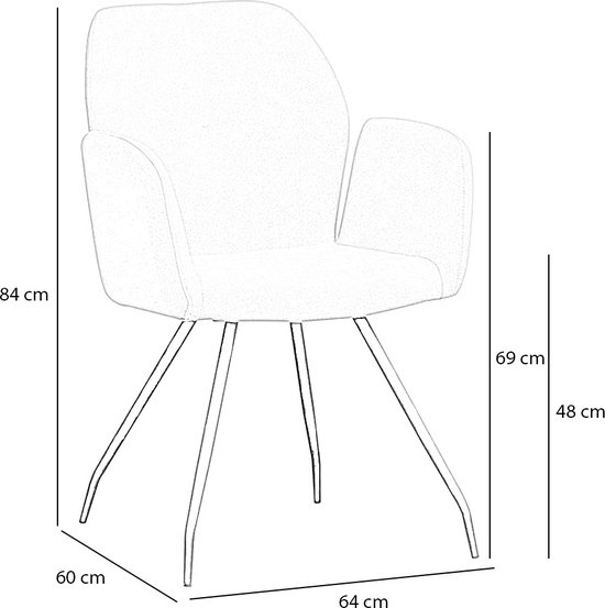 Bronx71® Scandinavische eetkamerstoel Frey gerecyclede stof grijs