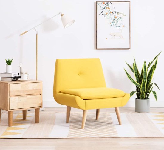 vidaXL Fauteuil stof geel