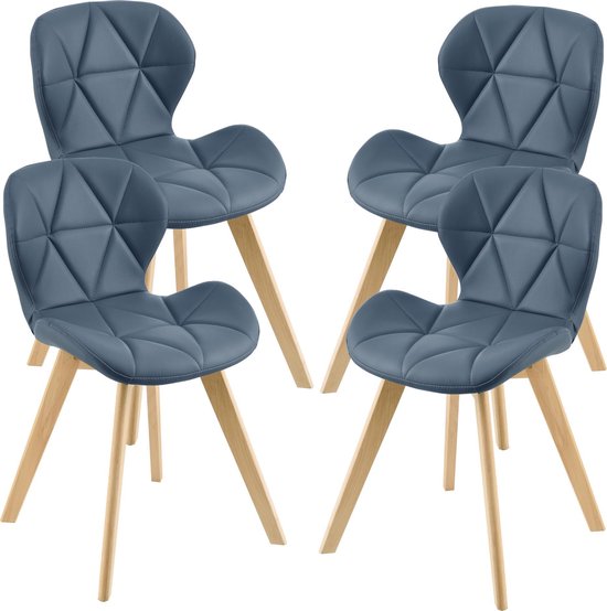 Eetkamerstoel Almhult 81x57x49 cm set van 4 blauw