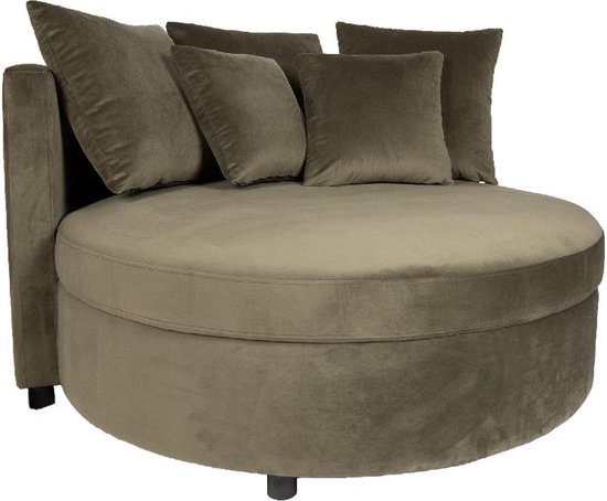 PTMD Fayen Fauteuil - H68 x Ø121 cm - Velvet - Groen