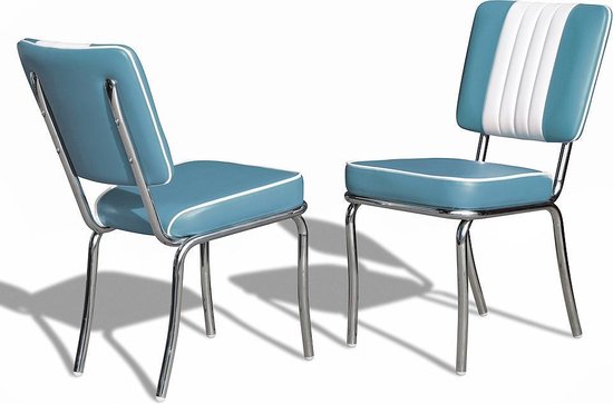Bel Air Retro Eetkamerstoel CO-24 Blauw