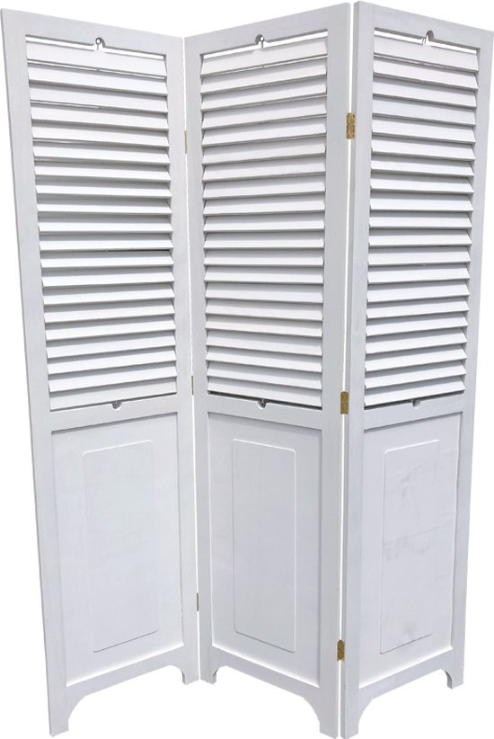 Lavandoux - Shutter Kamerscherm - 3 Panelen - Whitewash - H180xL135