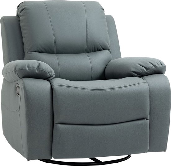 Mara Relaxstoel - Draaibaar - Ligfunctie - Televisiestoel - Fauteuil - Met Kruk - Groen - ‎100 x 93 x 98 cm