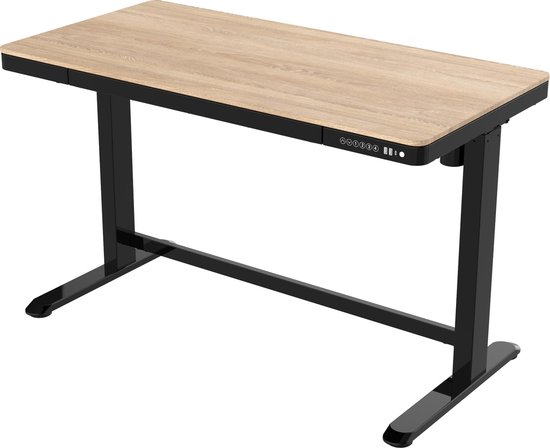 Euroseats Elektrisch zit-sta bureau - 120x60cm - kunststof zwart eiken