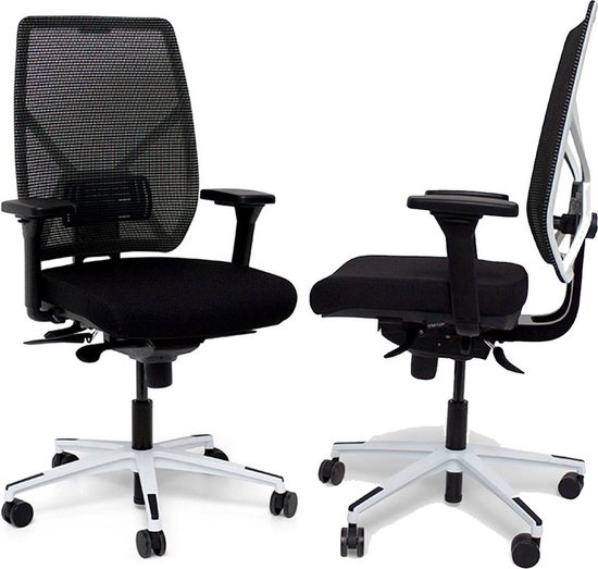 Bureaustoel Actiflexx Weave ARBO NPR 1813 | stof zwart - rug wit | wit voetenkruis!