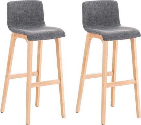 CLP Hoover Set van 2 barkrukken - Stof licht grijs