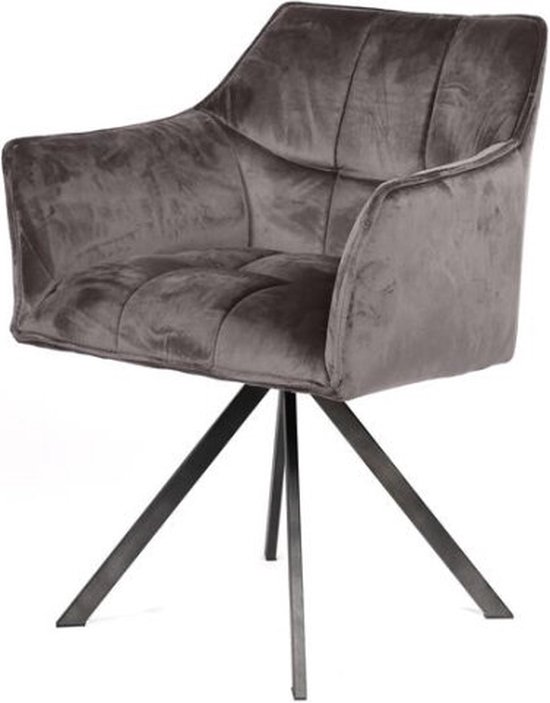 Eetkamerstoel Raster draaibaar - Antraciet | Meubelplaats (Set van 2)