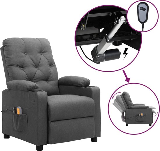 vidaXL-Massagestoel-elektrisch-stof-lichtgrijs