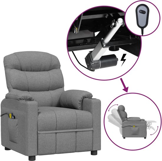 vidaXL-Massagestoel-elektrisch-stof-lichtgrijs