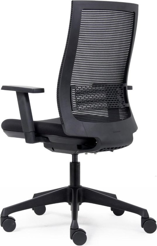 OrangeLabel Chair Illo.002 Uitvoering ZWART Netwaeve rug en incl. verstelbare armleggers