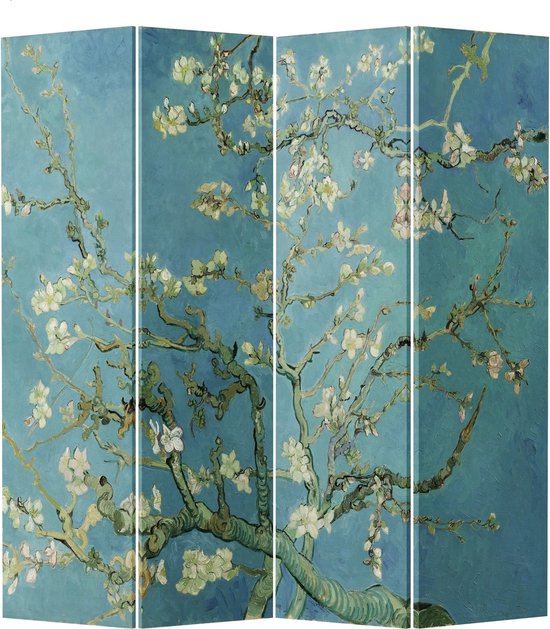 Fine Asianliving Kamerscherm Scheidingswand B160xH180cm 4 Panelen Van Gogh Amandelbloesem