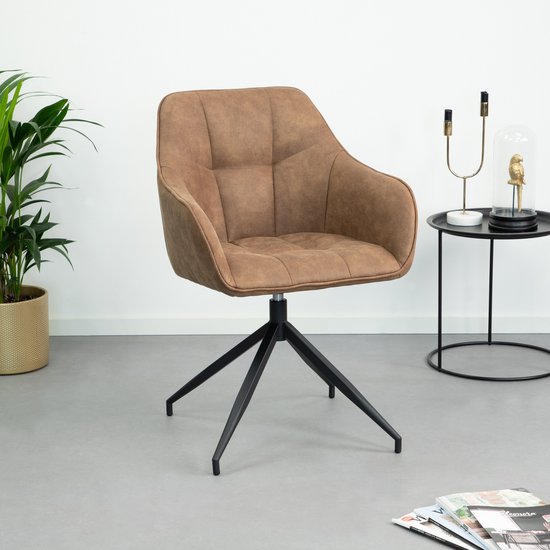 Sohome Eetkamerstoel Maricruz - Draaibaar - Bruin
