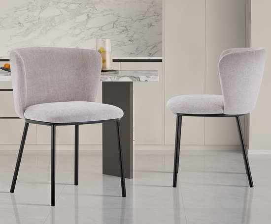 Interiax Eetkamerstoel Yara Stof Beige