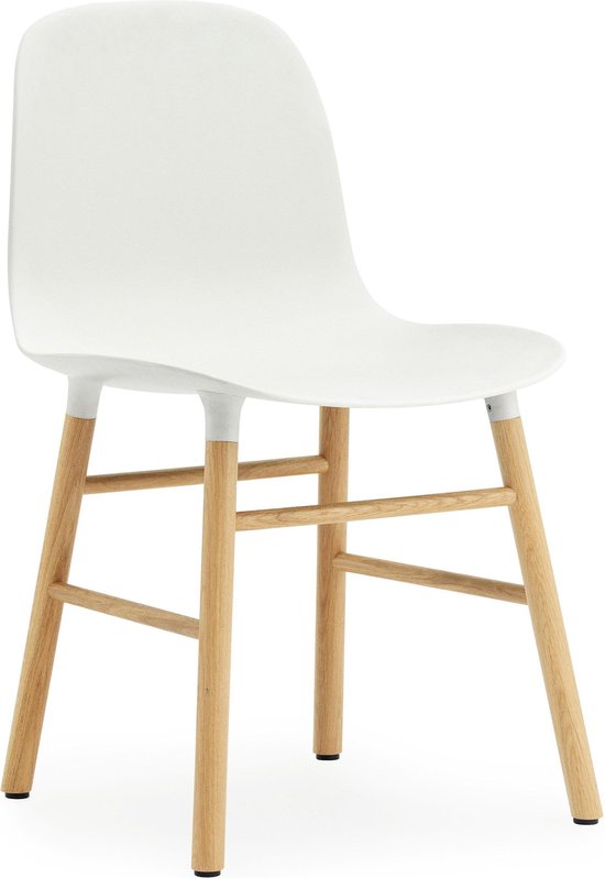 Form stoel met houten frame - eiken - wit