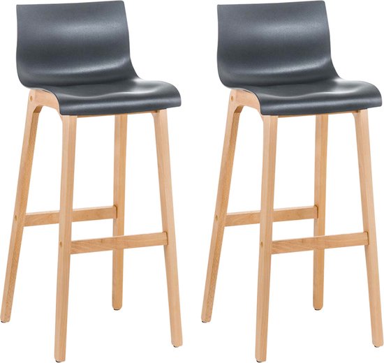 CLP Hoover Set van 2 barkrukken - Kunststof grijs