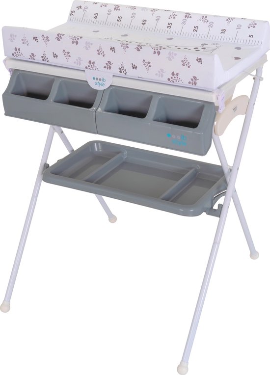 ib style® KOA Bad-/Wickelkombinatie - Multifunctioneel - Ingebouwd bad - Opvouwbaar - Opbergruimte - Zacht kussen - Compact - Hygiënisch - METRIC GIRAFFE