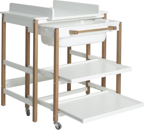 QUAX Verzorgingstafel met bad "SMART" wit/naturel