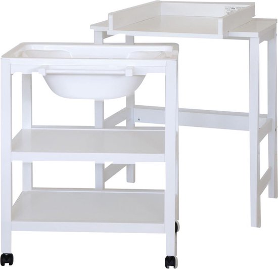 Pericles Lola - Verzorgingstafel met bad - Badmeubel - Wit